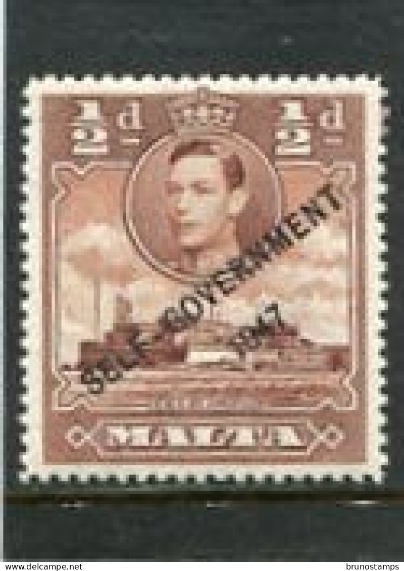 MALTA - 1948  1/2d  BROWN SELF GOVERNMENT  MINT - Malte