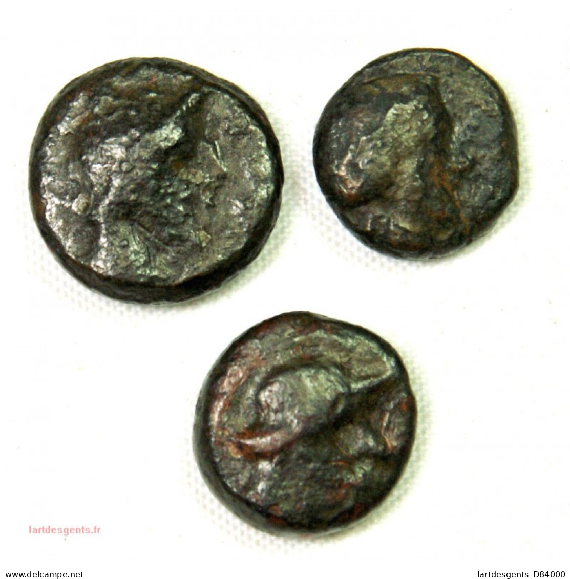 GAULOISE - Lot De 3 Bronze Au Taureau De Marseille - 10/11mm - Keltische Münzen