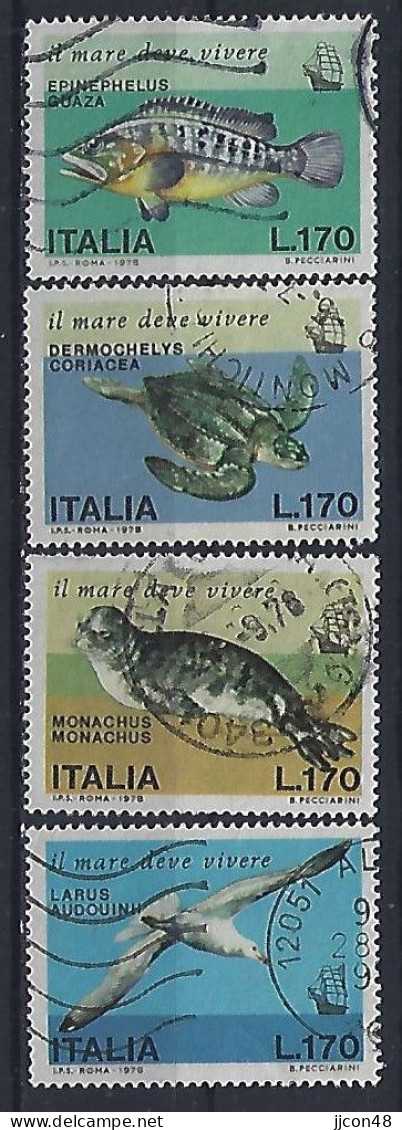 Italy 1978  Seltene Tiere Des Mittelmeeres  (o) Mi.1603-1606 - 1971-80: Oblitérés