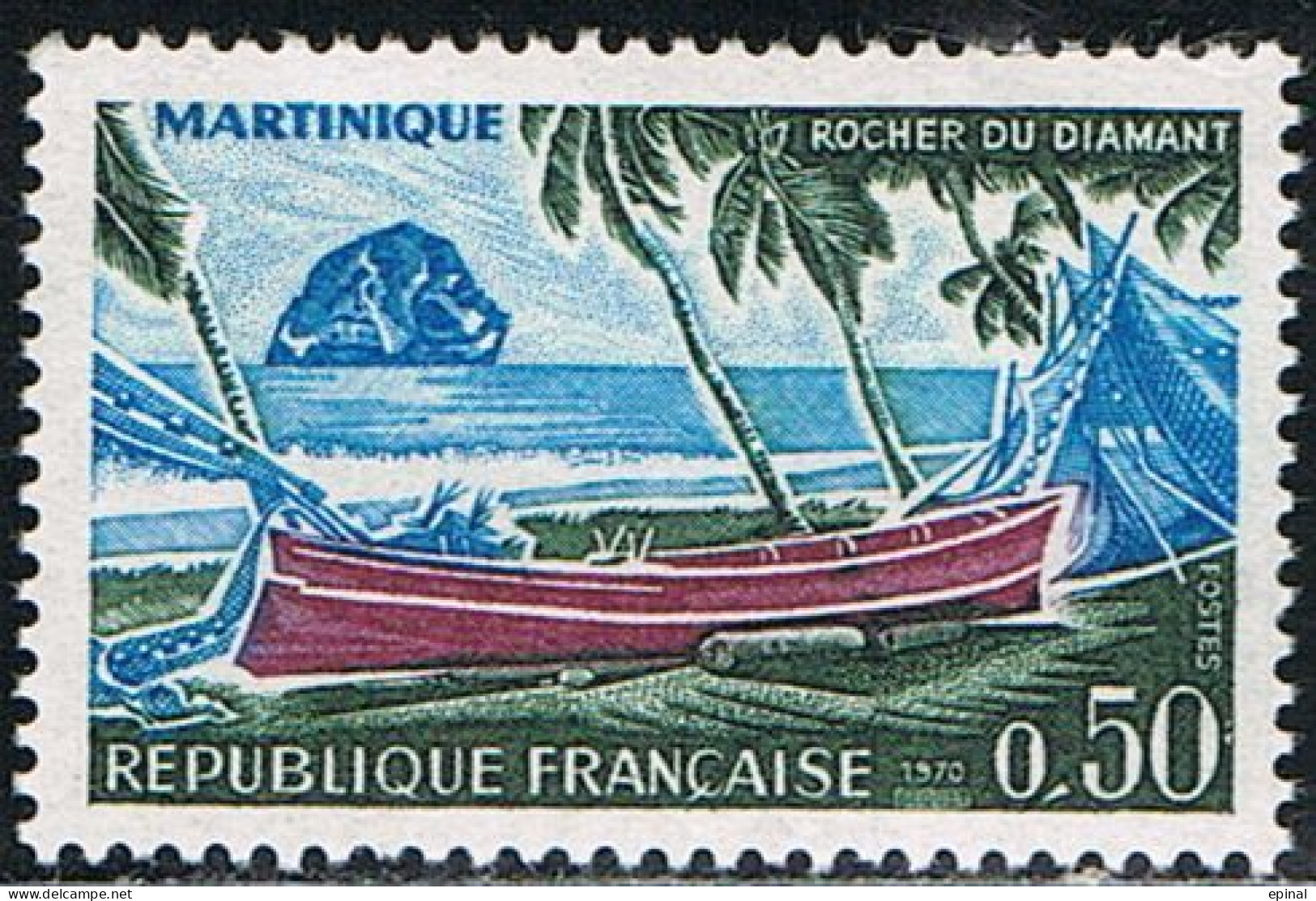 FRANCE : N° 1644 ** Et Oblitéré (Rocher Du Diamant -Martinique-) - PRIX FIXE - - Unused Stamps
