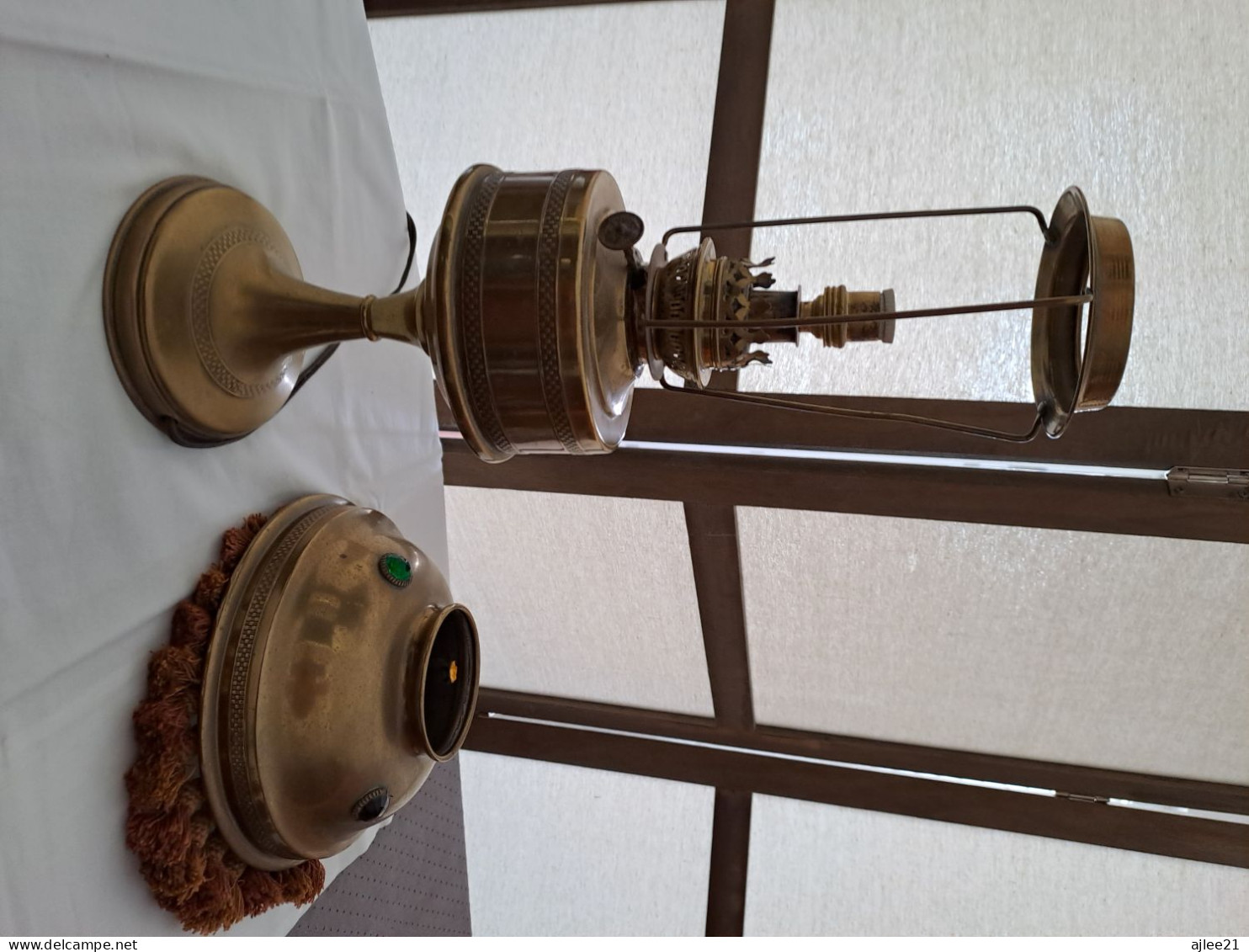 Ancienne Lampe À Pétrole Monté En Lampe. - Otros & Sin Clasificación