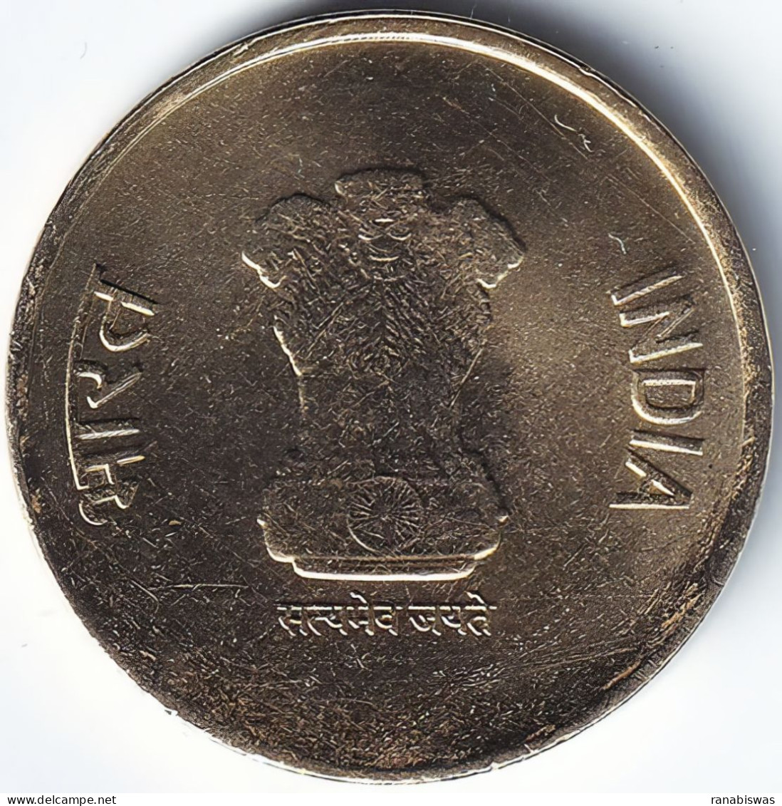 INDIA COIN LOT 136, 5 RUPEES 2021, RAIN DROPS, BOMBAY MINT, AUNC - India