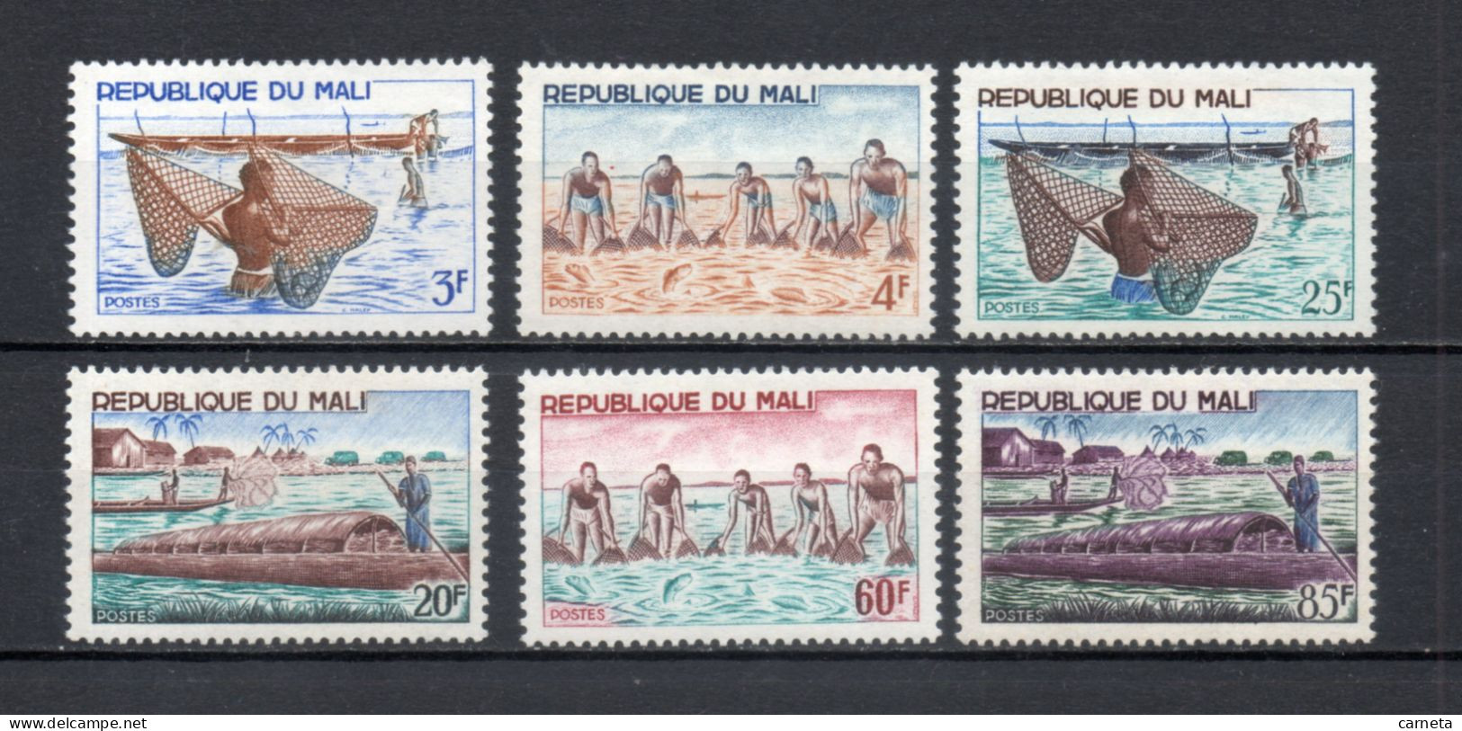 MALI  N° 90 à 95   NEUFS SANS CHARNIERE  COTE 6.00€    PECHE BATEAUX POISSON ANIMAUX FAUNE - Malí (1959-...)