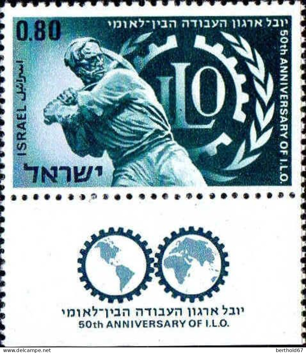 Israel Poste N** Yv: 377 Mi:439 50.Anniversaire De L'ICAO (Tabs) - Unused Stamps (with Tabs)