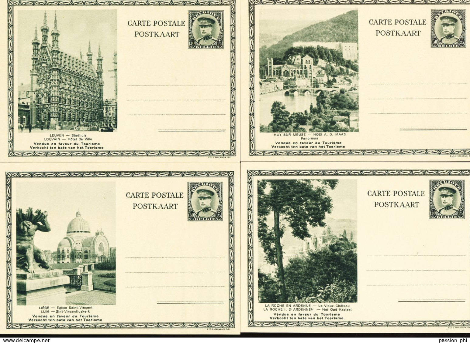 BELGIUM PPS  SBEP 22 COMPLET SET  (25) UNUSED - Postcards 1934-1951