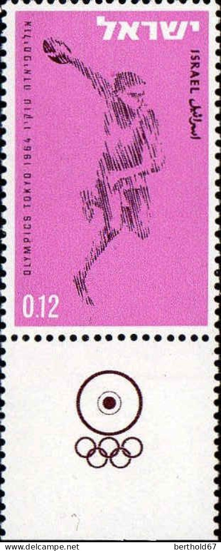 Israel Poste N** Yv: 255/258 Jeux Olympiques D'été Tokyo (Tabs) - Unused Stamps (with Tabs)