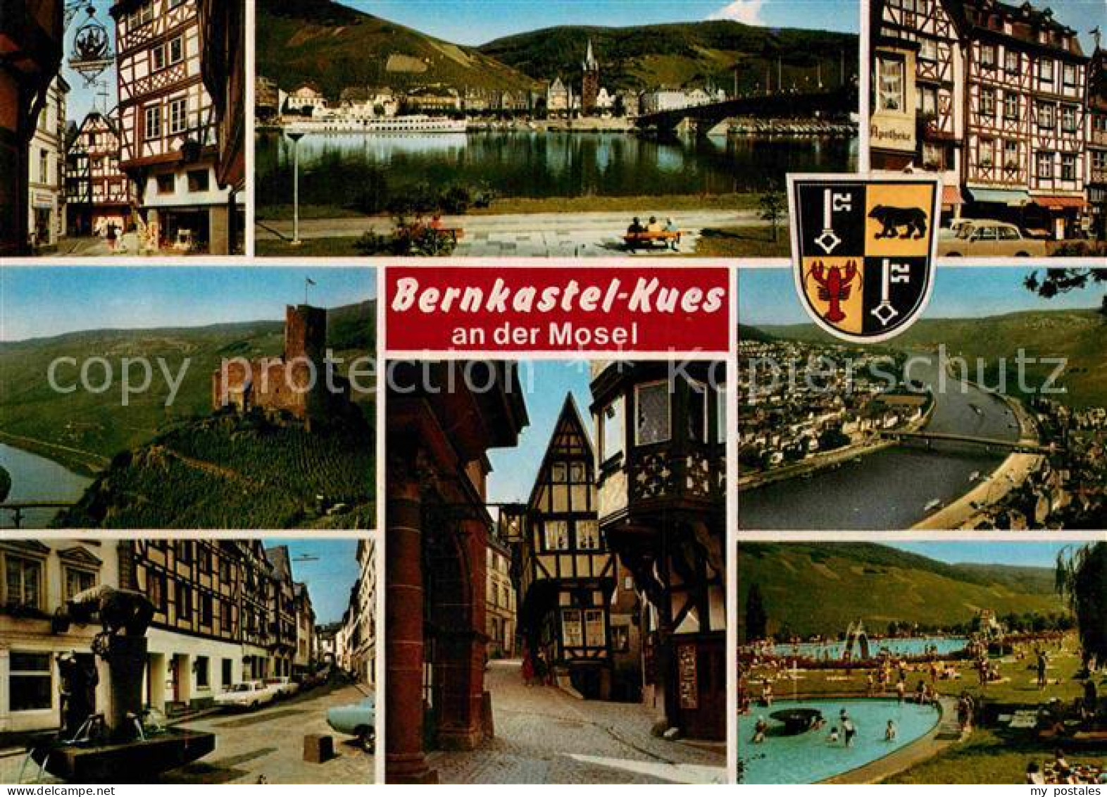 72846524 Bernkastel-Kues Panorama Burg Fachwerk Schwimmbad Bernkastel-Kues - Bernkastel-Kues