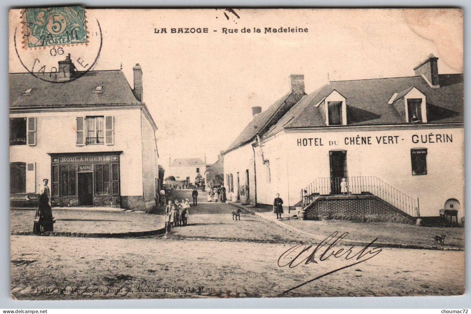 (72) 519, La Bazoche, Housseau, Rue De La Madeleine, Boulangerie, Hotel Du Chene Vert - Autres & Non Classés