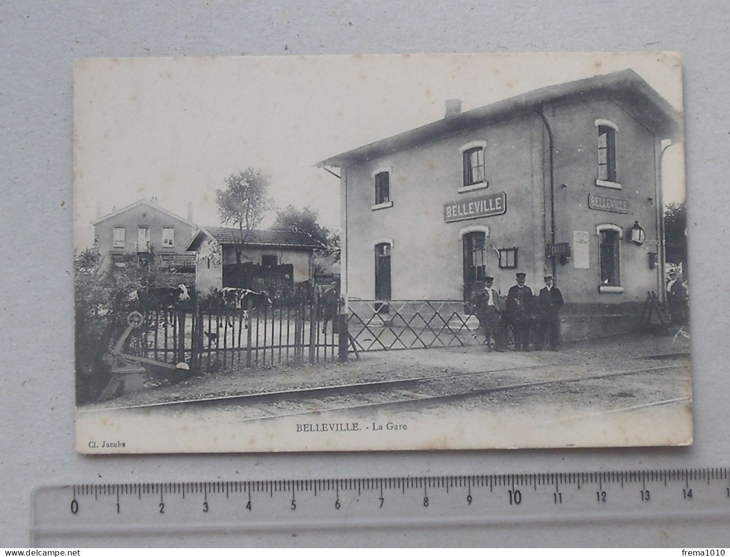 BELLEVILLE (54): Carte Postale 1906 LA GARE - Animée Avec Personnages, Vaches... - Other & Unclassified