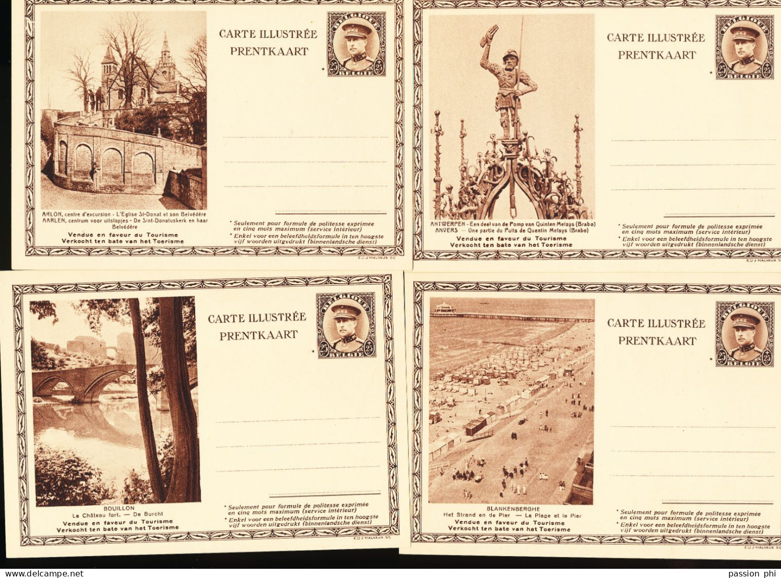 BELGIUM PPS  SBEP 21 COMPLET SET  (25) UNUSED - Postcards 1934-1951