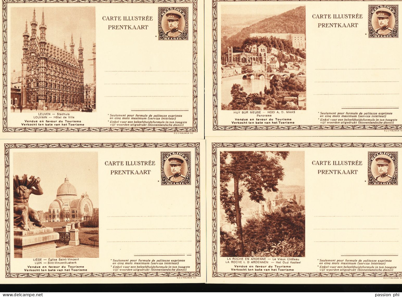 BELGIUM PPS  SBEP 21 COMPLET SET  (25) UNUSED - Briefkaarten 1934-1951