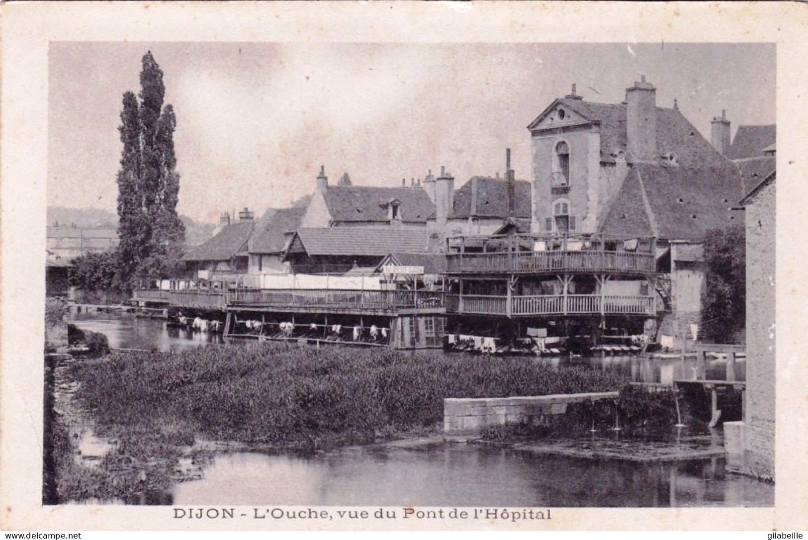 21 - Cote D Or -  DIJON - L Ouche Vue Du Pont De L Hopital - Lavoir - Dijon