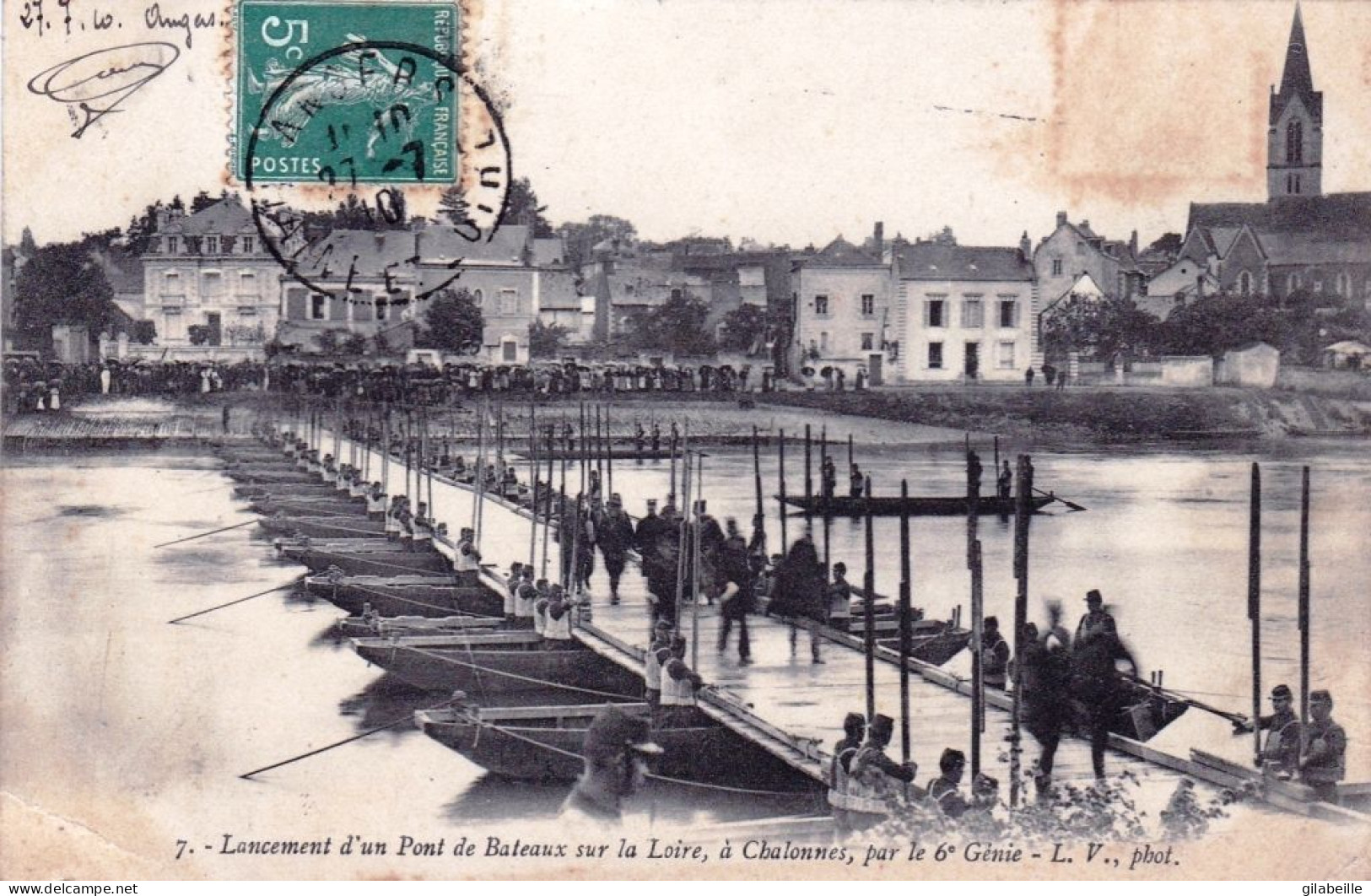 49 - Maine Et Loire - CHALONNES Sur LOIRE - Lancement D Un Pont Sur La Loire Par Le 6° Genie - Militaria - Chalonnes Sur Loire