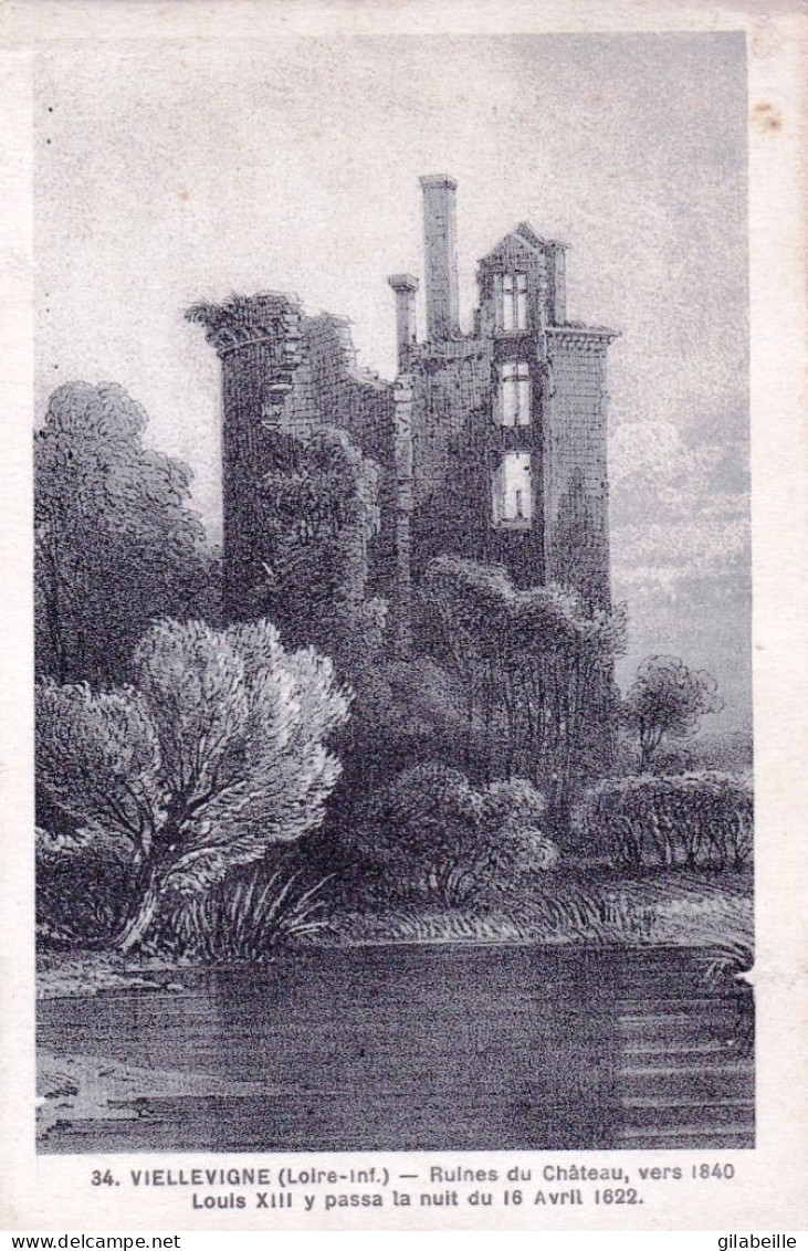 44 - Loire Atlantique -  VIEILLEVIGNE - Ruines Du Chateau Vers 1840 - Autres & Non Classés