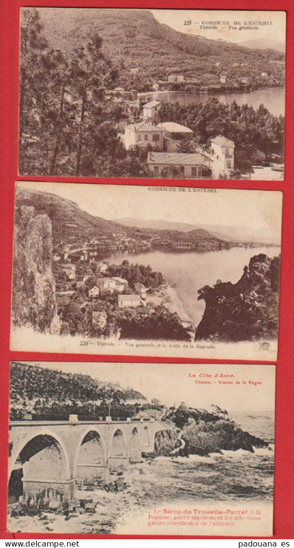 AE764  06 ALPES MARITIMES THEOULE 3 CARTES POSTALES ANCIENNES - Other & Unclassified