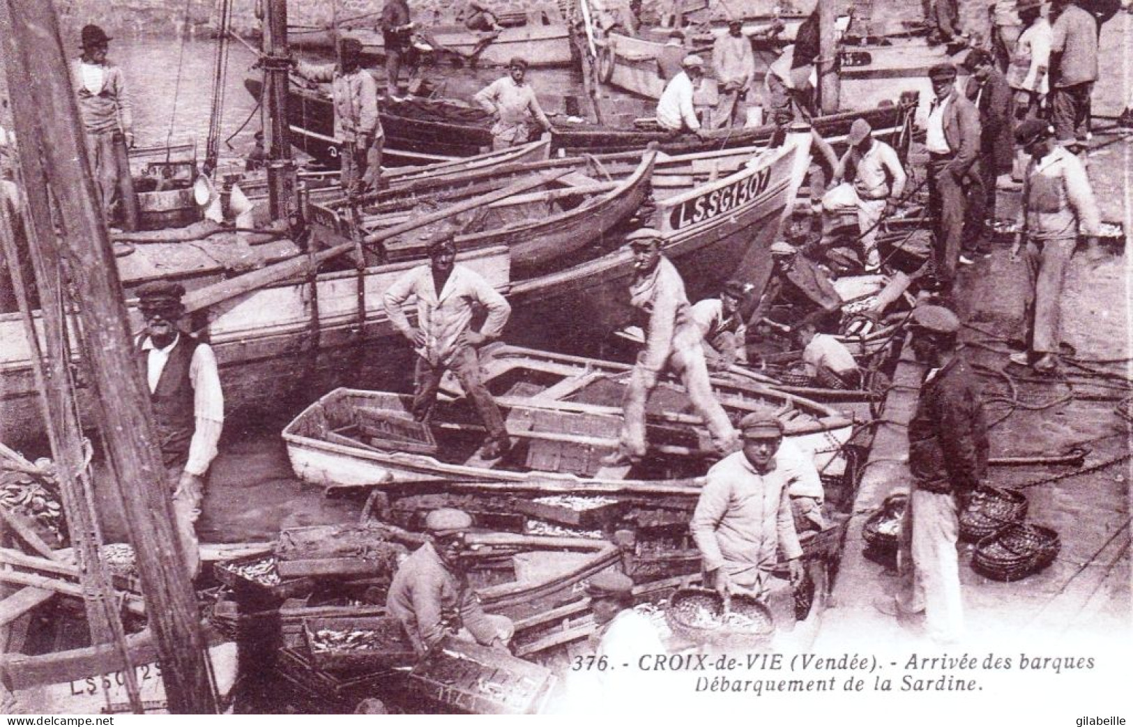 85 - Vendée - CROIX  De VIE - Arrivée Des Barques - Debarquement De La Sardine - Autres & Non Classés