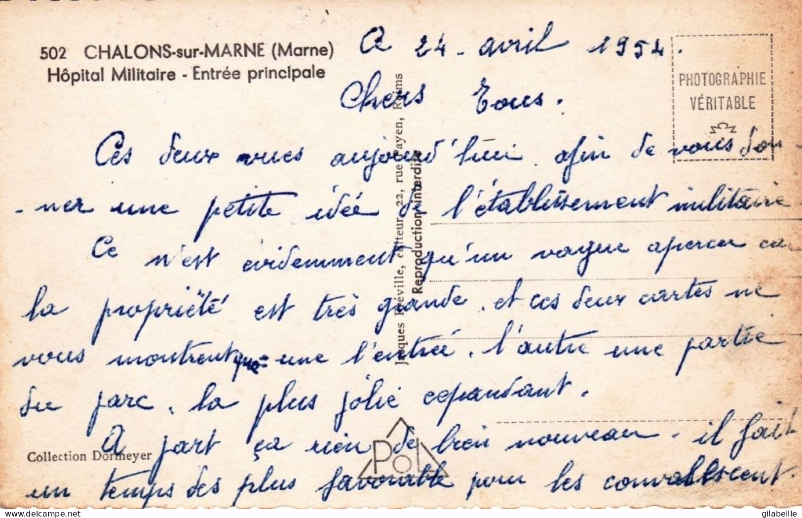 51 - Marne -  CHALONS Sur MARNE - L Hopital Militaire - Entrée Principale - Châlons-sur-Marne