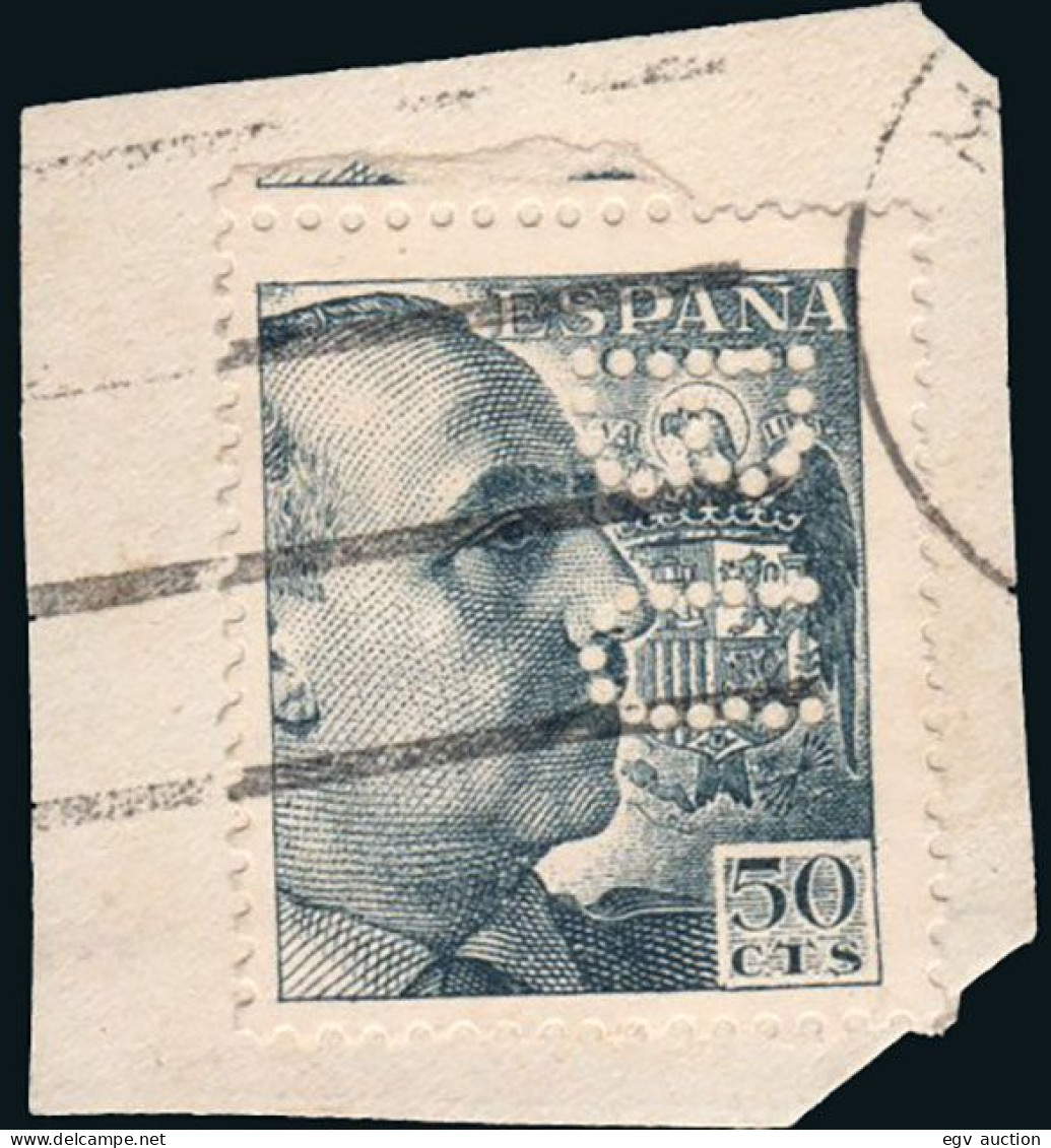 Madrid - Perforado - Edi O 1053 - Fragmento "BU" (Banco) - Used Stamps