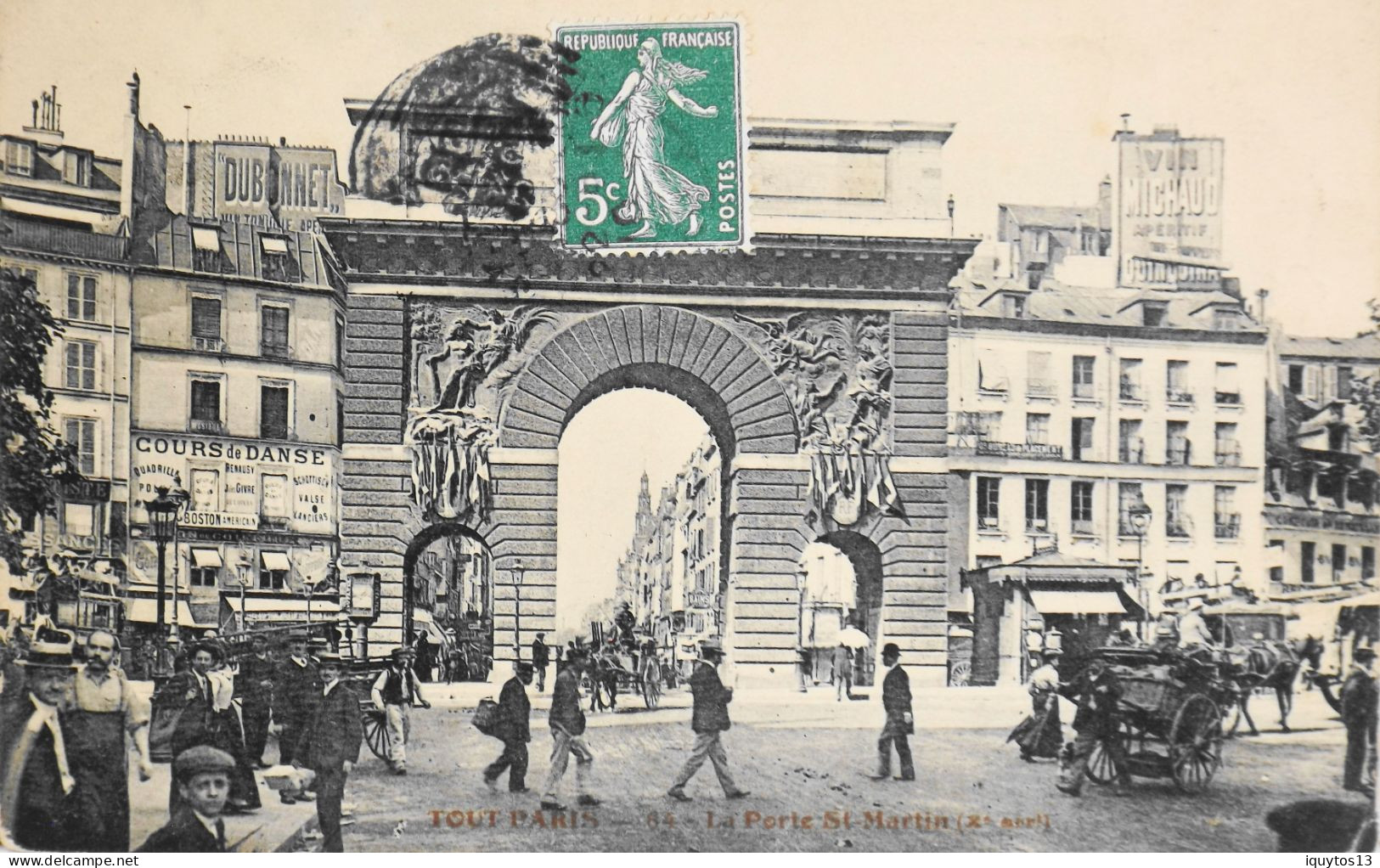 CPA. [75] > TOUT PARIS > N° 64 - LA PORTE ST MARTIN - (Xe Arrt.) - 1910 - TBE - Arrondissement: 10