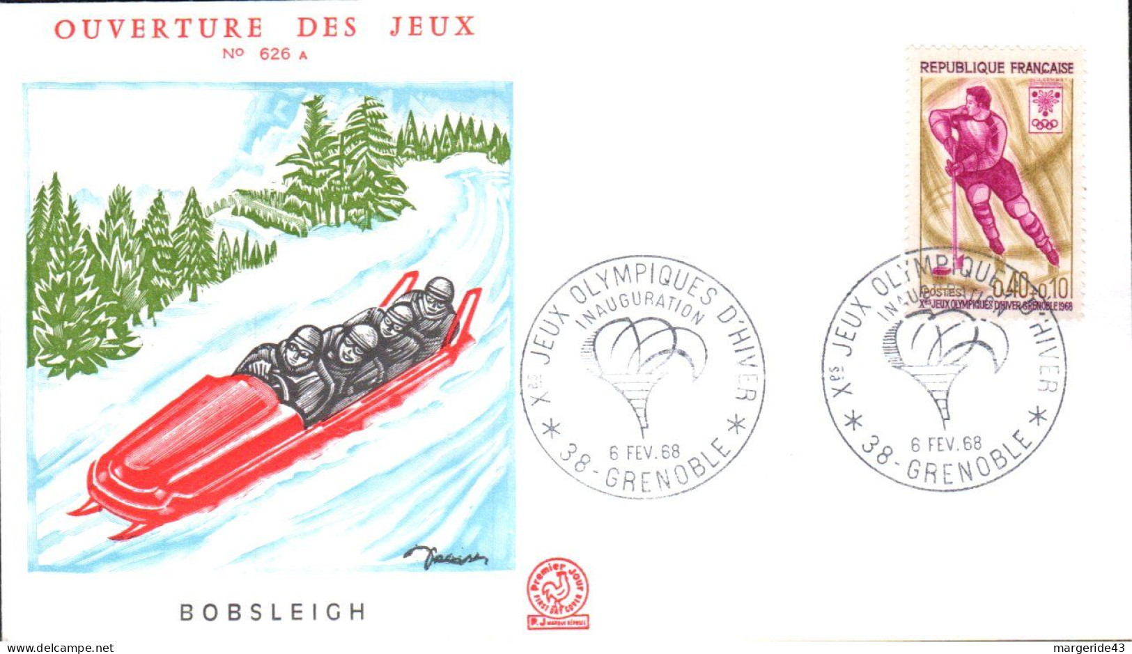 FDC 1968  SERIE J O GRENOBLE - 1960-1969