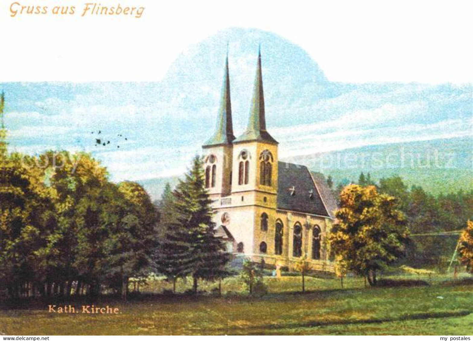 72846192 Bad Flinsberg Swieradow Zdroj Kirche Kuenstlerkarte Bad Flinsberg - Polen