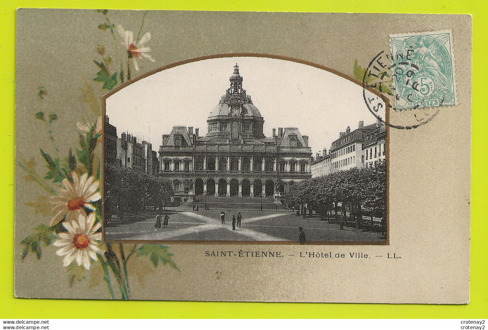 42 SAINT ETIENNE En 1906 L'Hôtel De Ville VOIR DOS - Saint Etienne