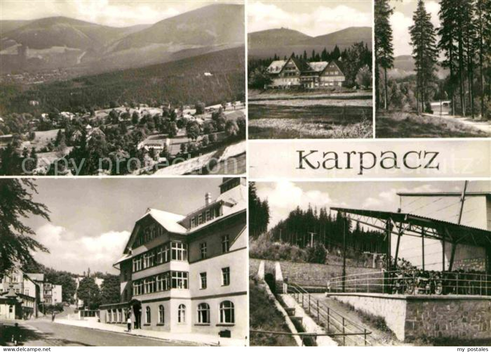 72846125 Karpacz Panorama Ferienhaus Berghotel Waldpartie Bergstation Bergbahn  - Polen