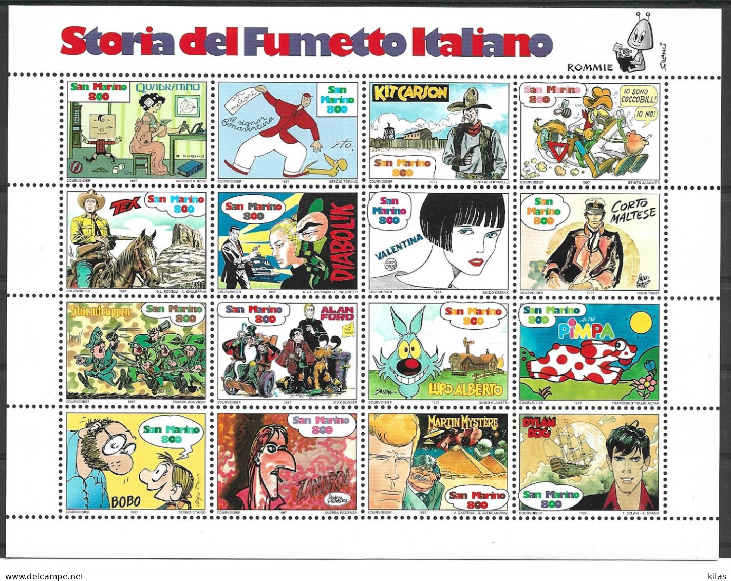 SAN MARINO 1997 Italian Comics - Unused Stamps