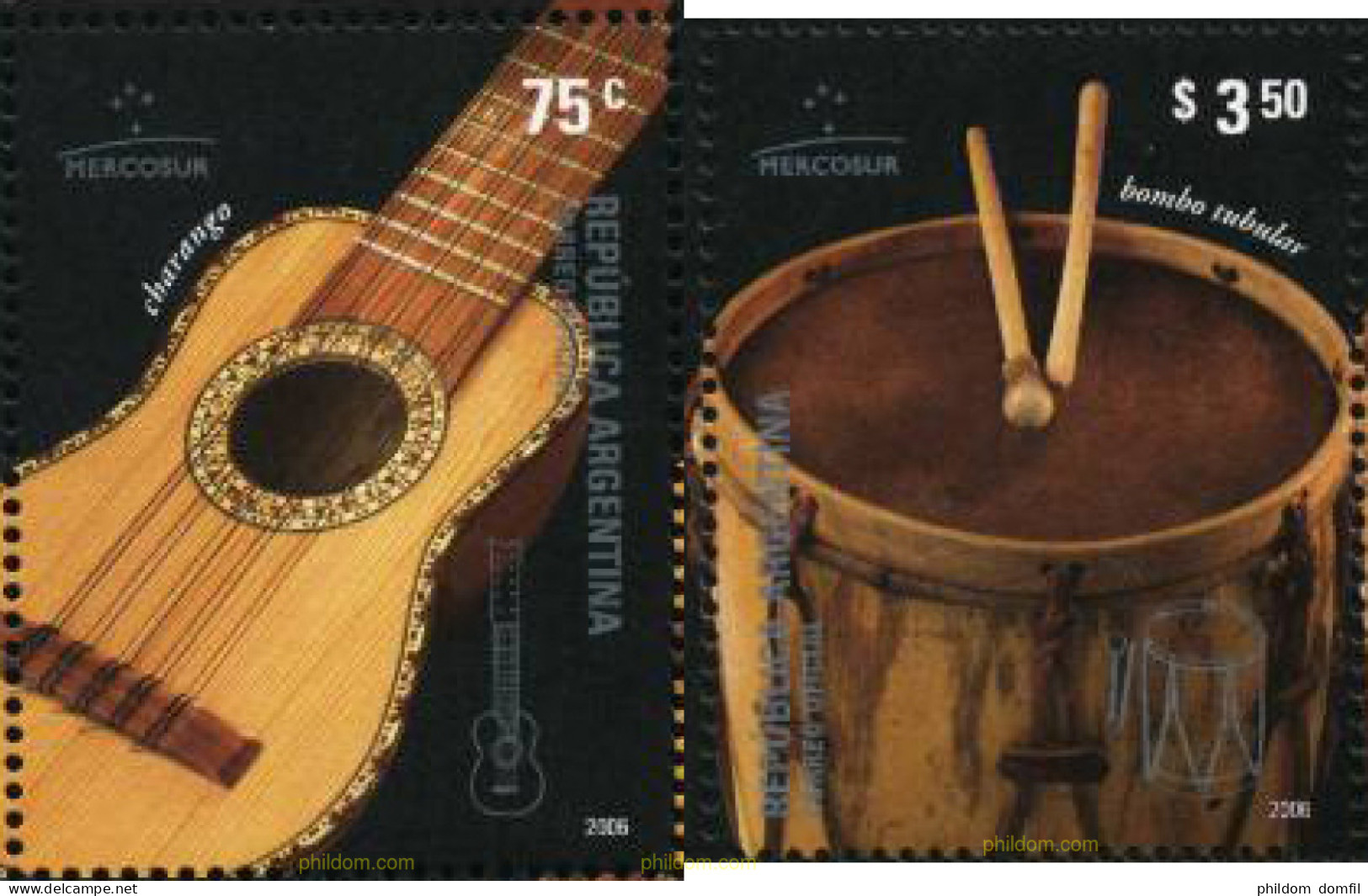 190347 MNH ARGENTINA 2006 INSTRUMENTOS DE MUSICA - Unused Stamps