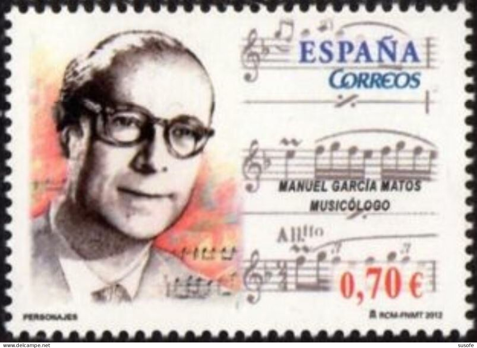 España 2012 Edifil 4718 Sello ** Personajes Manuel Garcia Matos (1912-1974) Musicologo, Folclorista Michel 4691 - Unused Stamps