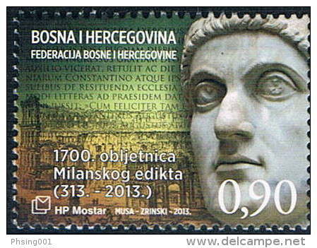 Bosnia Croatia 2013 1700 Years Of Christianity EDICT OF MILAN Religion, MNH - Bosnie-Herzegovine