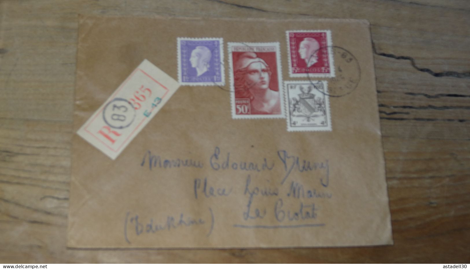 Enveloppe Recommandée PARIS Pour LA CIOTAT - 1949  ............BOITE1.......... 478 - 1921-1960: Modern Period