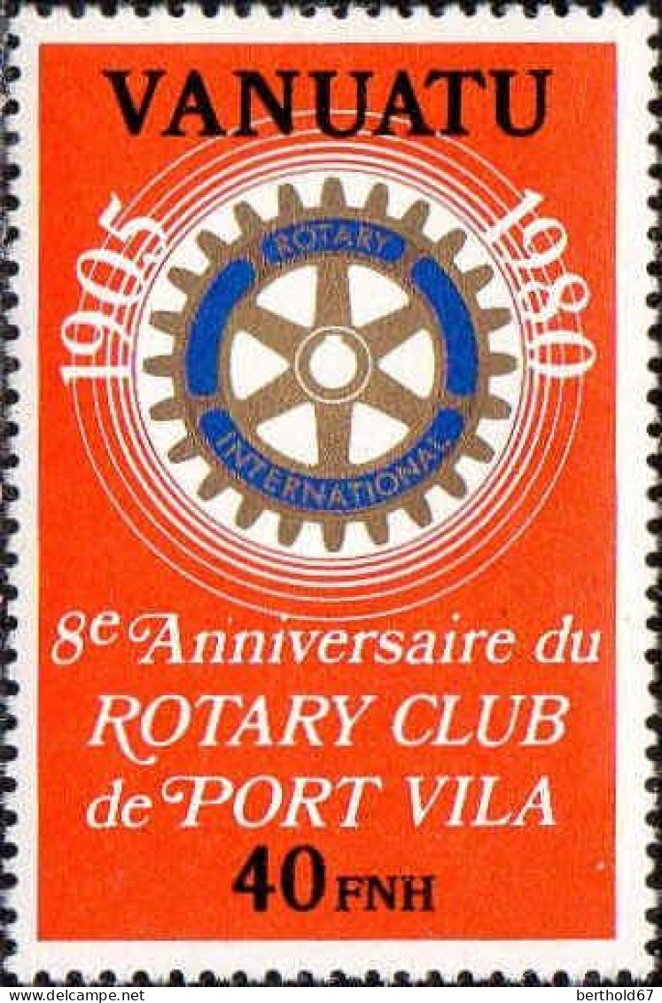 Vanuatu Poste N** Yv:609/610 75.Anniversaire Du Rotary International Légende Française - Vanuatu (1980-...)