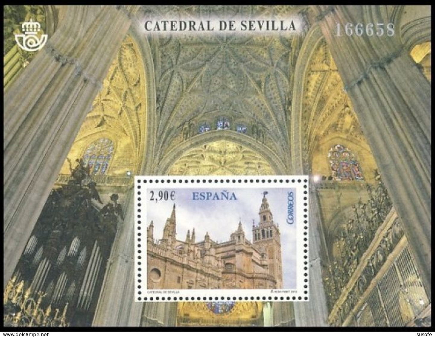 España 2012 Edifil 4719 Sello ** HB Catedral De Sevilla UNESCO Patrimonio Mundial Humanidad Michel BL220 Yvert F4397 - Unused Stamps