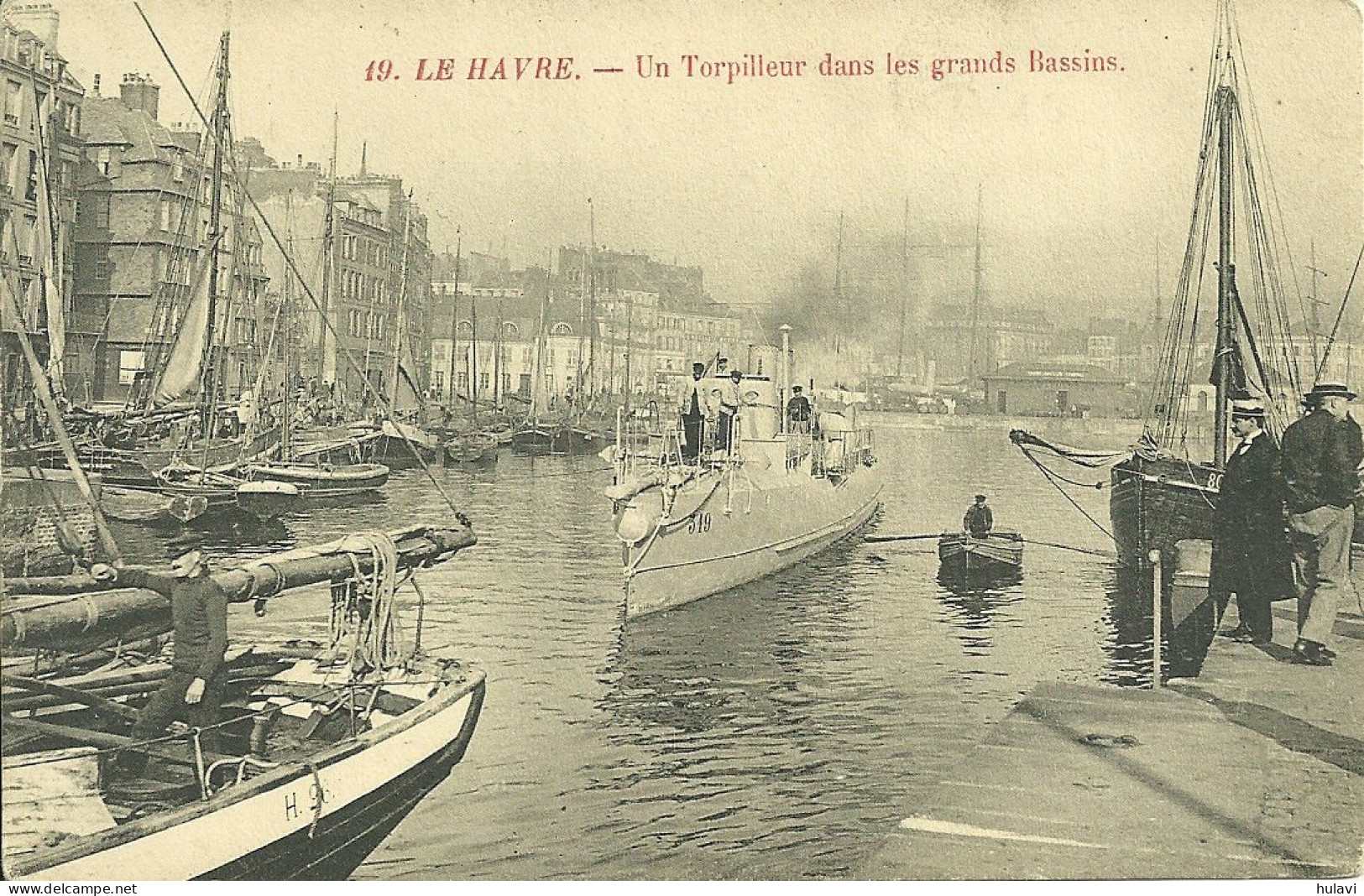 76  LE HAVRE - UN TORPILLEUR DANS LES GRANDS BASSINS (ref 9120) - Portuario