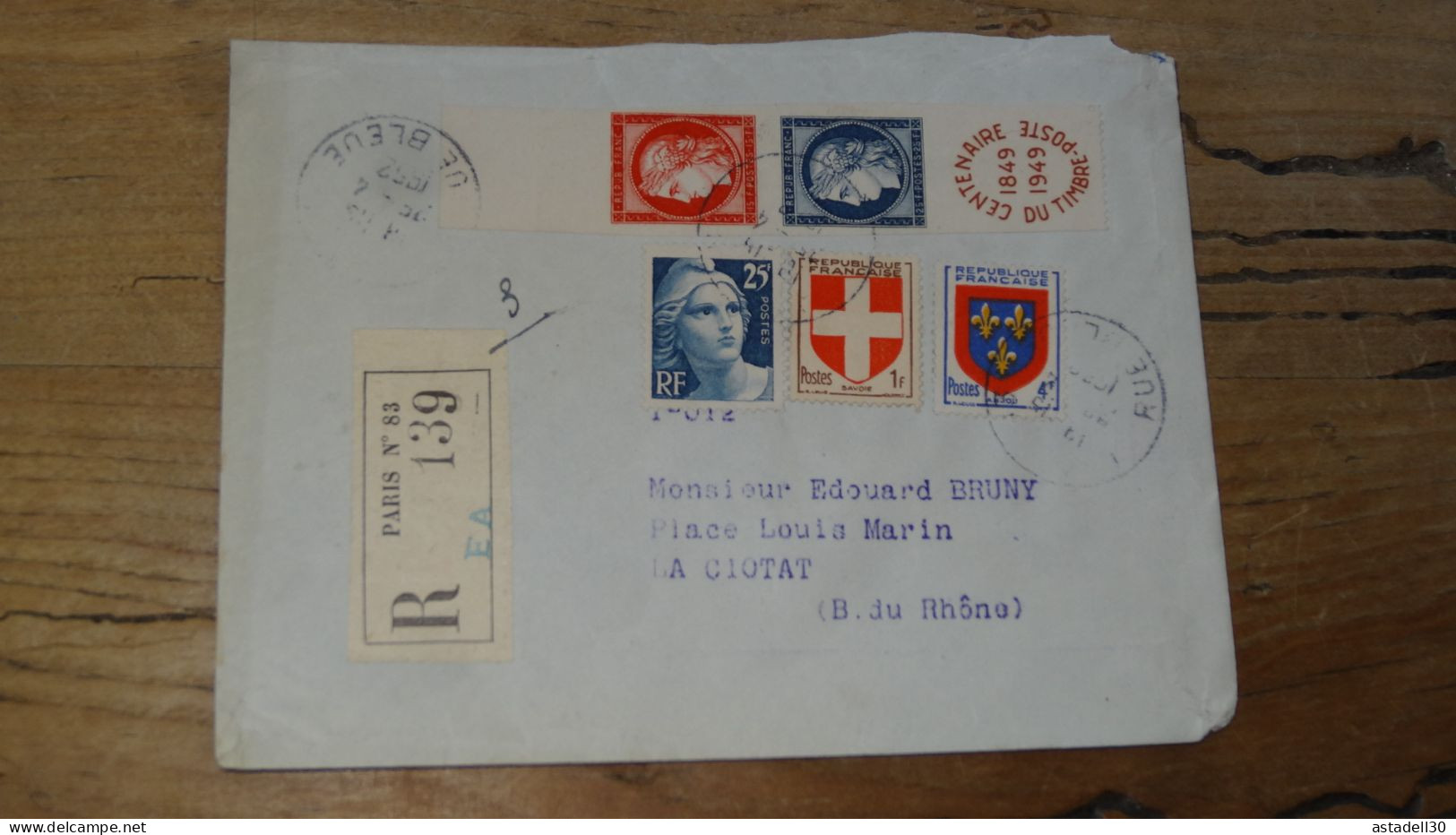 Enveloppe Recommandée PARIS Pour LA CIOTAT - 1952  ............BOITE1.......... 480 - 1921-1960: Période Moderne