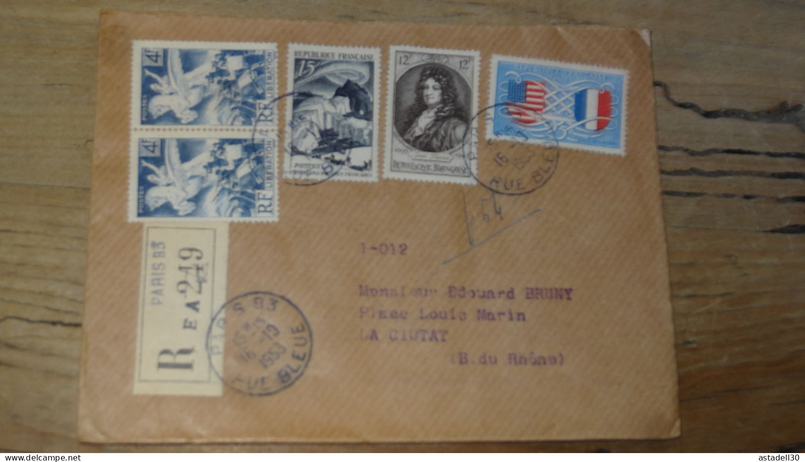 Enveloppe Recommandée PARIS Pour LA CIOTAT - 1953  ............BOITE1.......... 481 - 1921-1960: Periodo Moderno