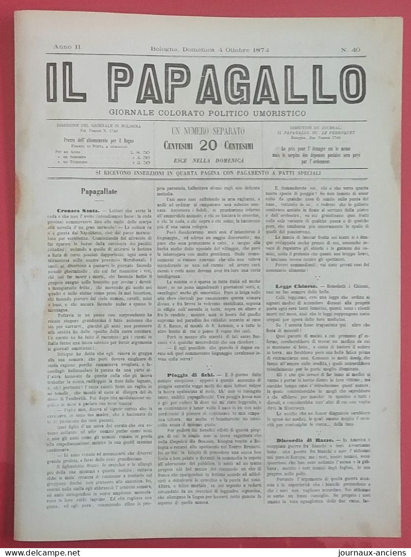 1874 IL PAPAGALLO - Augusto GROSSI ( 1835 - 1919 ) - APPARITION DES RÉPUBLIQUES MODERNES - LA FRANCE