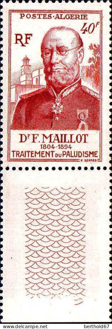 Algérie Poste N** Yv:305 Mi:316 Dr F.Maillot Bord De Feuille - Unused Stamps