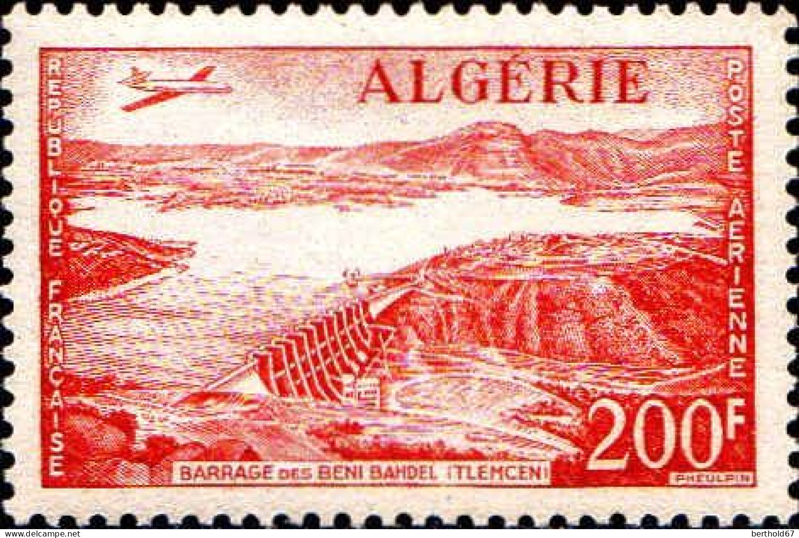 Algérie Avion N** Yv:14 Mi:368 Barrage Des Beni-Bahdel Tlemcen - Poste Aérienne