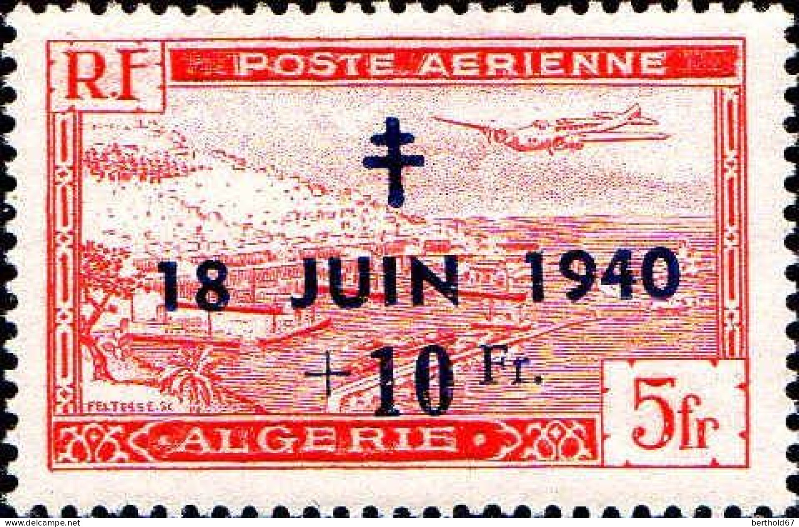 Algérie Avion N** Yv: 8 Mi:279 Rade D'Alger - Posta Aerea