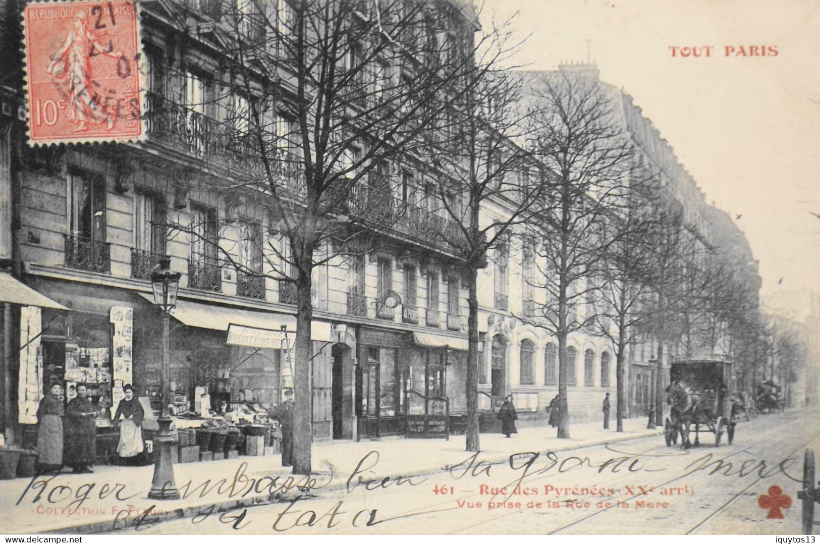 CPA. [75] > TOUT PARIS > N° 461 - Rue Des Pyrénées , Vue Prise De La Rue De La Mare - (XXe Arrt.) - 1906 - TBE - Arrondissement: 20