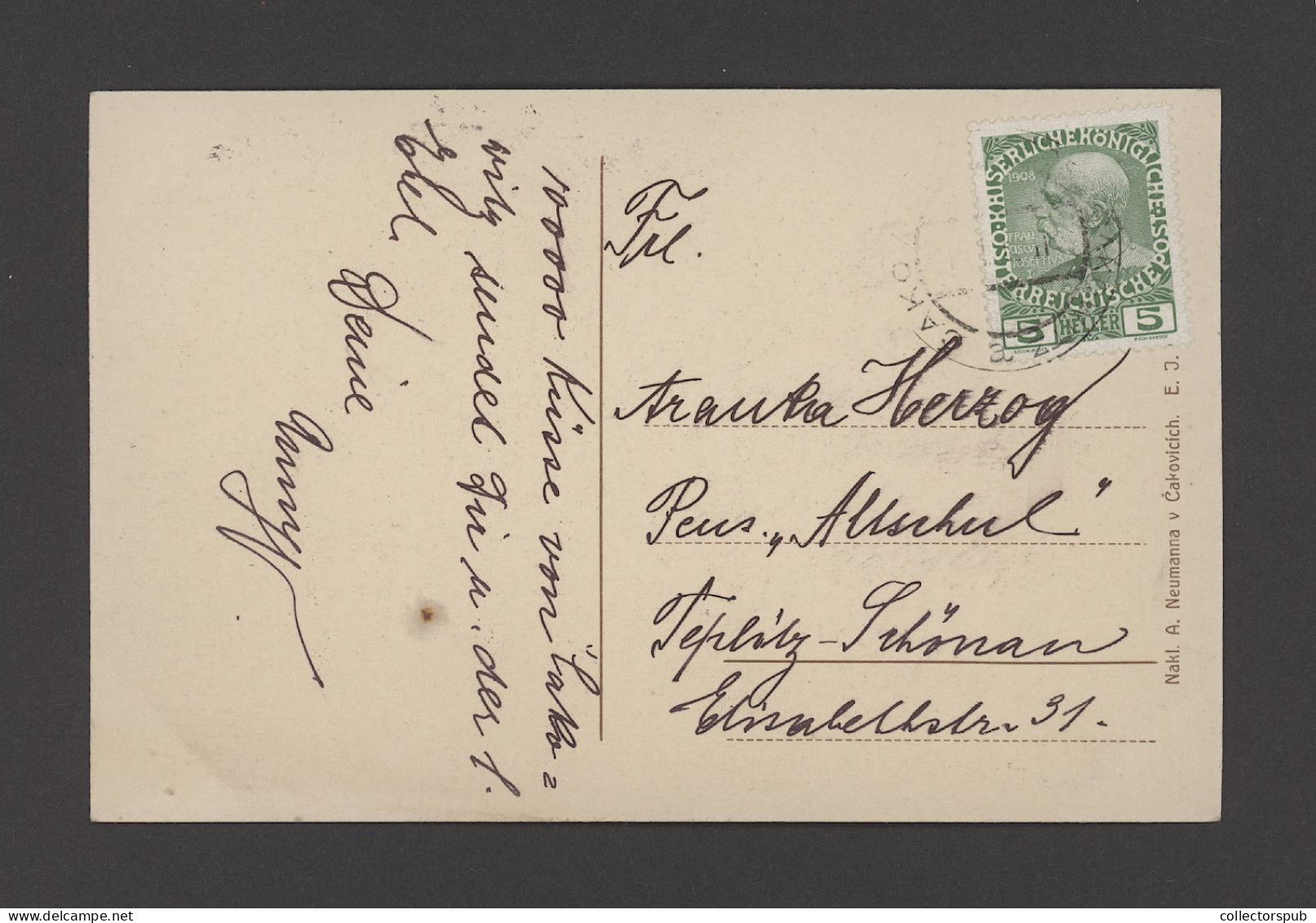 CAKOVICE Old Postcard  1911 - Sonstige & Ohne Zuordnung