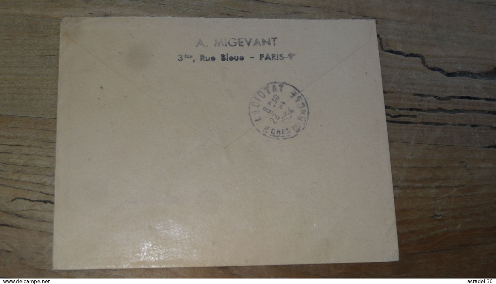 Enveloppe Recommandée PARIS Pour LA CIOTAT - 1954  ............BOITE1.......... 487 - 1921-1960: Période Moderne