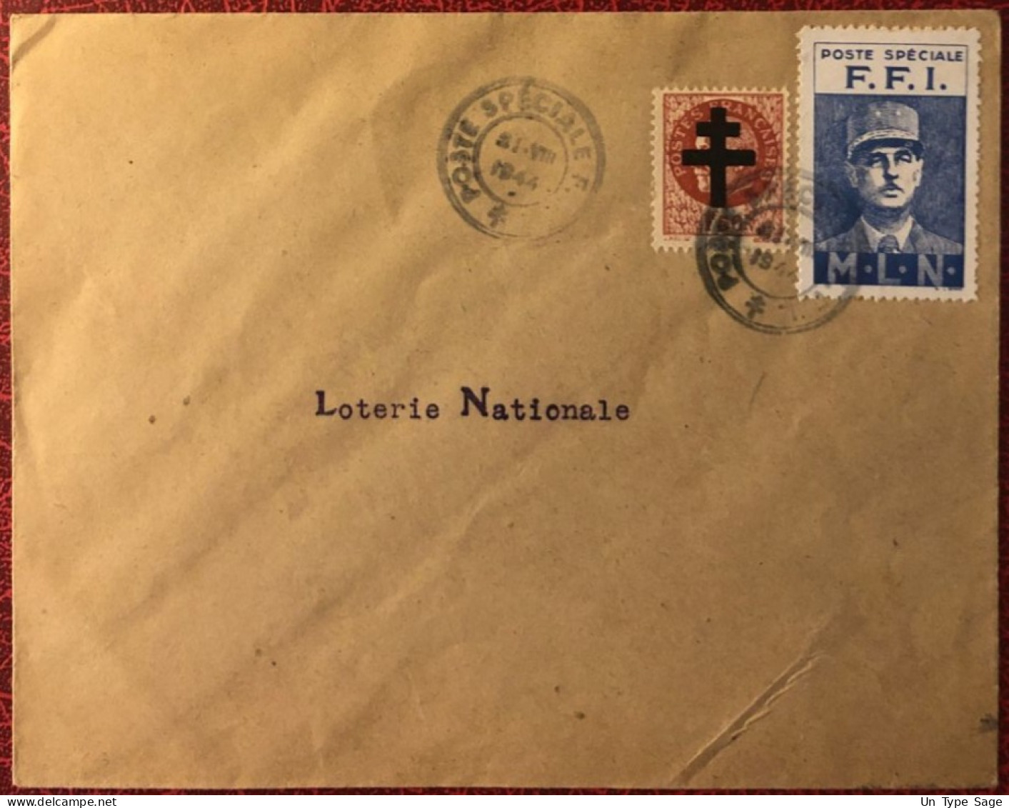 France, Libération PARIS Sur Enveloppe TAD POSTE SPECIALE F.F.I. 21.8.1944 + Vignette - (C1070) - Libération