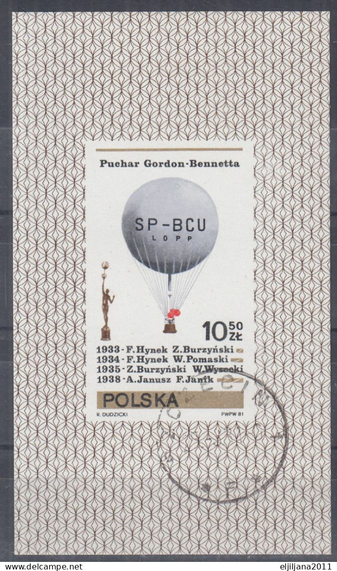 ⁕ Poland / Polska 1981 ⁕ Gordon Bennett Balloon Championships Mi.2735 Block 85 ⁕ Used - Oblitérés