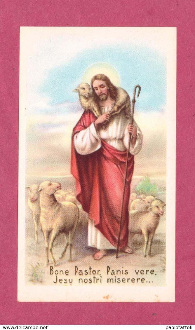 Holy Card, Santino- Bone Pastor, Panis Vere, Jesu Nostri Miserere.  Ed. NG N°3142 - 102x 58mm - Andachtsbilder