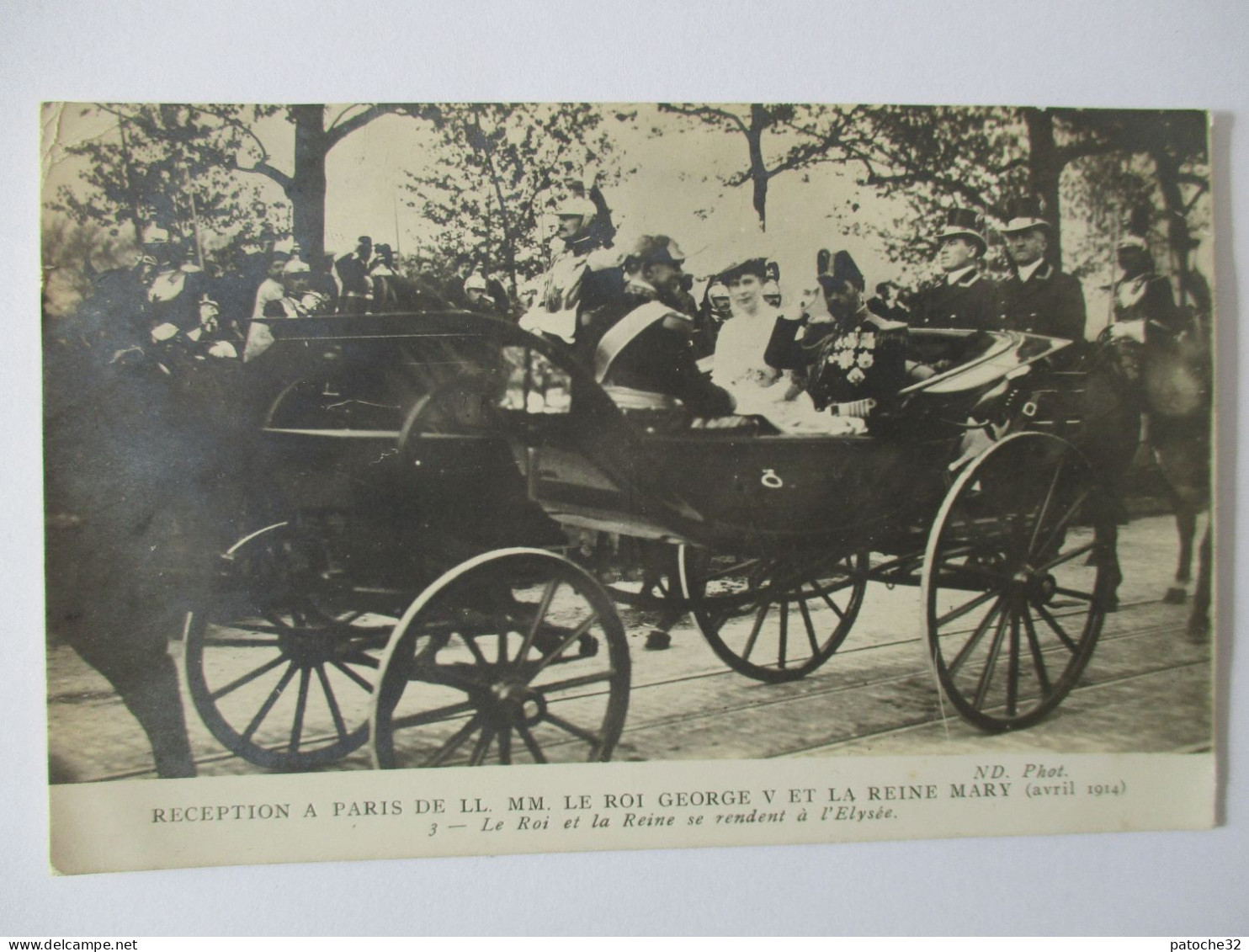 Cpa...réception A Paris De LL. MM. Le Roi GEORGE V Et La Reine MARY..(avril 1914)...se Rendent A L'Elysée...animée..1914 - Royal Families