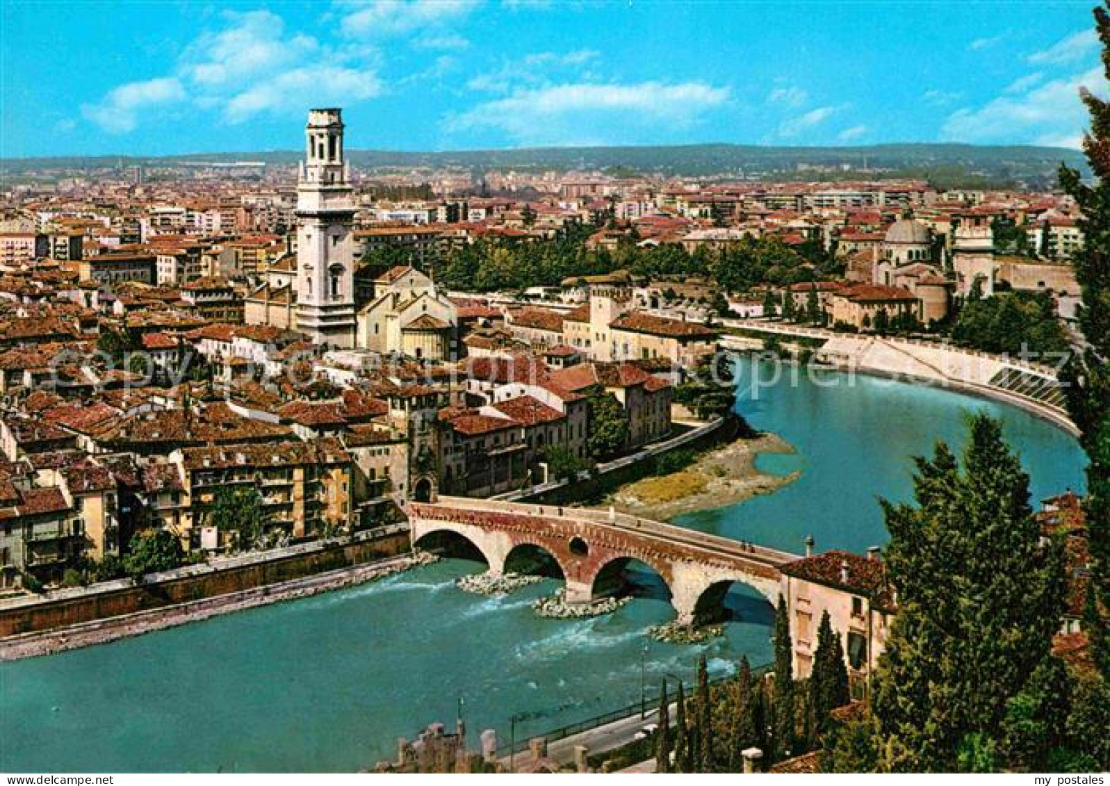 72845021 Verona Veneto Panorama Con Ponte Pietra Verona - Autres & Non Classés