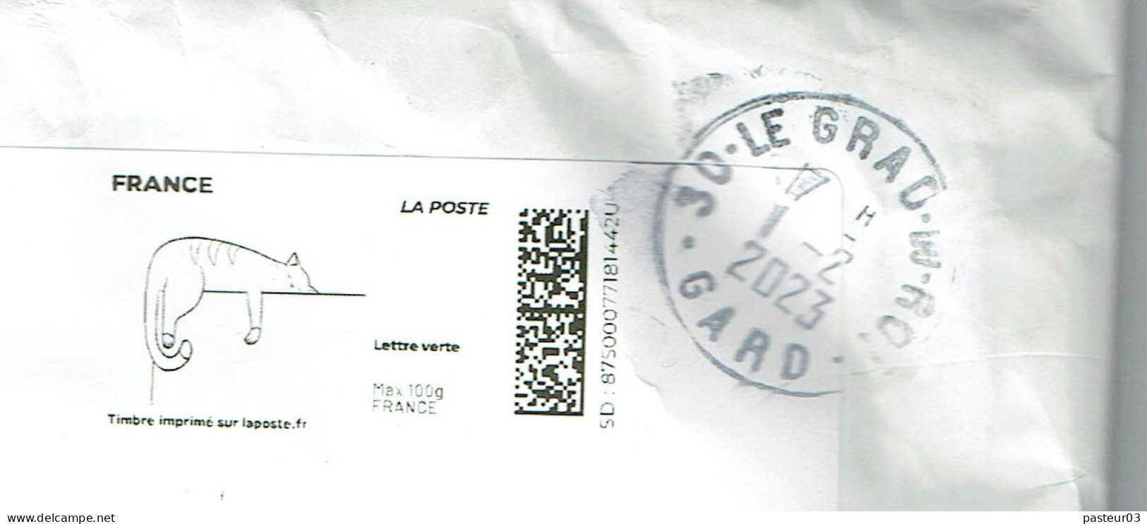 Lettre Expédiée Du Grau Du Roi Le 01-02-2023 Affranchie Avec Timbre Pris Sur Le Site De La Poste Thème Chats - Lettres & Documents